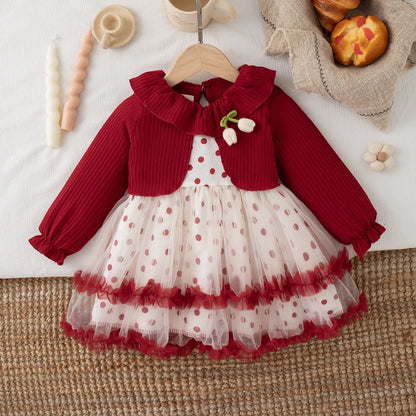 Baby Girl Polka Dot Party Dress - Cute Christmas Dress for Infants & Toddlers 6 Months–3 Years