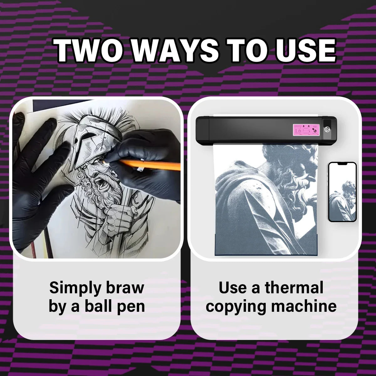 OZER 50 Sheets A4 Tattoo Transfer Paper – Thermal Copier Template Paper for Tattoo Artists