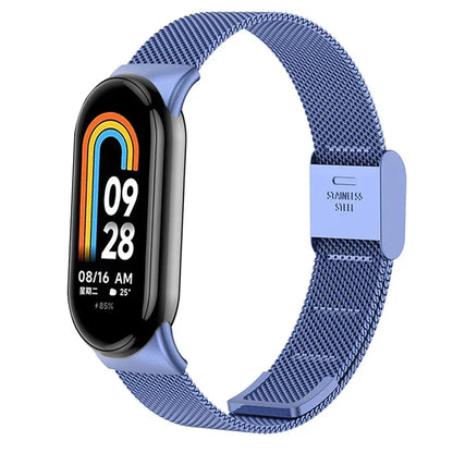 Stainless Steel Mesh Strap for Xiaomi Mi Band 9 & 8 – Metal Replacement Watchband Accessory