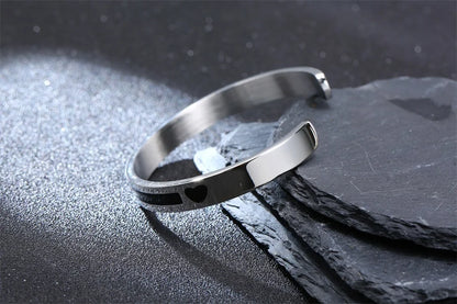 Men's Enamel Bangle - Viking Logo Cuff Bracelet, Stainless Steel Minimalist Bangle for Gentlemen