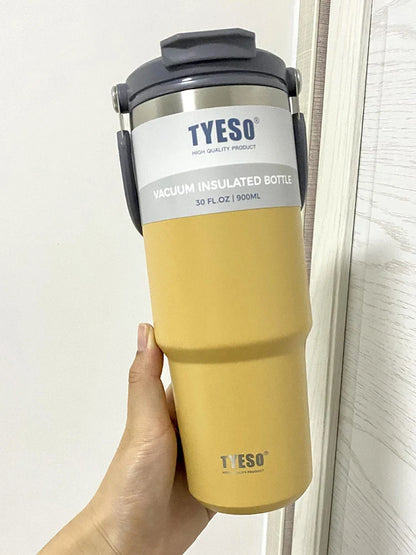 Tyeso Double-Layer Insulated Coffee Cup – Large Capacity Portable Stainless Steel Ice Cream Cup