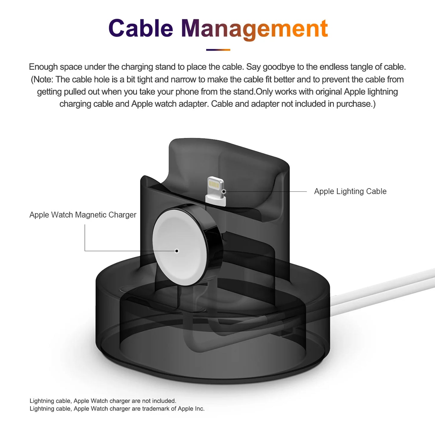 New Upgraded 2-in-1 Silicone Stand: Charging Base for Apple Watch, iPhone, and AirPods - Convenient Night Dock for iWatch