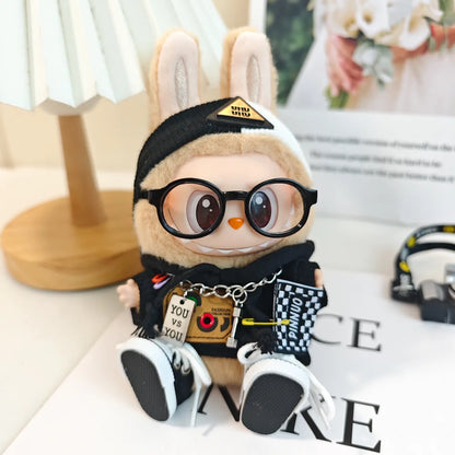 17cm Labubu Idol Dolls Clothes - Kpop EXO DIY Accessories, Cute Mini Plush FEAR Hoodie Se
