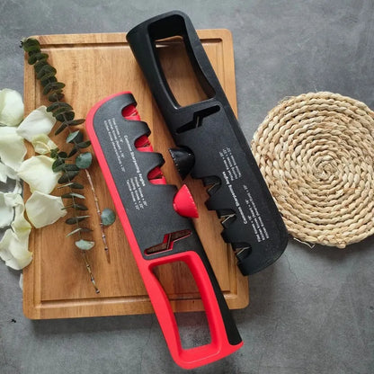 Upgraded 4-in-1 Angle Adjustable Knife Sharpener – Professional Kitchen Blade & Scissors Grinder with Sharpening Stone
