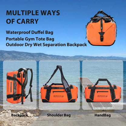 50L Waterproof Travel Backpack - Dry Bag for Camping, Boating, Kayaking, Fishing & Motorcycle Touring