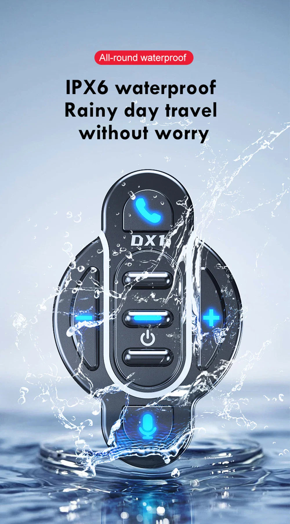 Universal Smart Bluetooth 5.4 Remote Control – Waterproof Wireless Media Controller for Helmet Earphone, Motorcycle & Bike Handlebar
