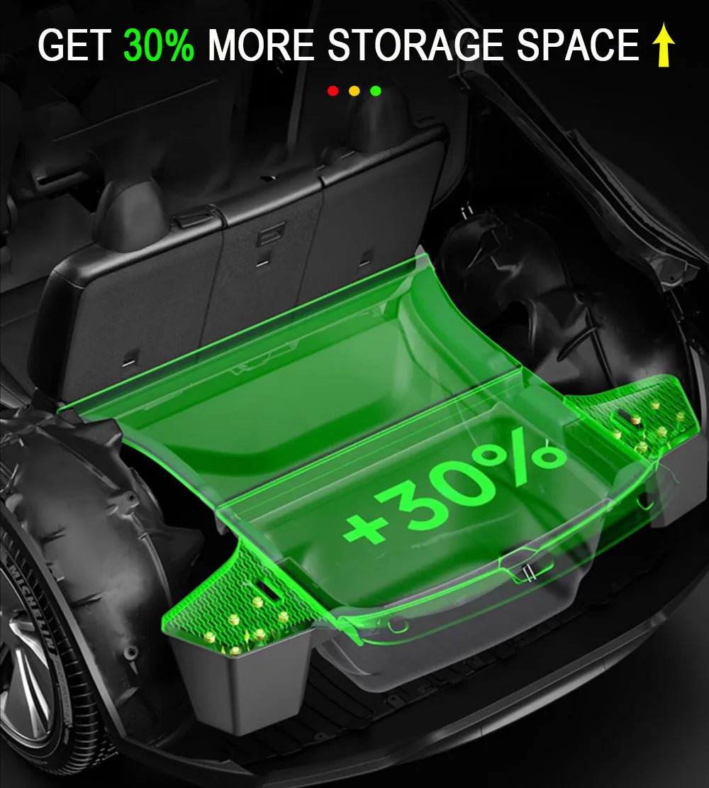 USVOTOV Trunk Organizer for Tesla Model Y 2025 – Rear Storage Bins & Side Box TPE Accessories
