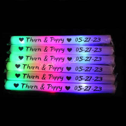30/60/100/120Pcs RGB LED Glow Foam Sticks – Colorful Cheer Tubes for Dark Light, Birthday, Wedding, and Party Supplies