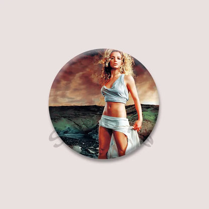 Britney Spears Music Brooch Pin – Pop Singer Badge Jewelry for Bags & Clothing, Fan Collection Accessories & Gift Item