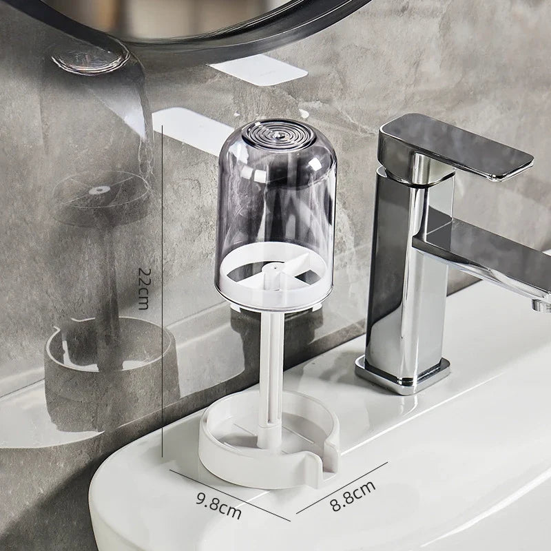 Bathroom Toothbrush Holder - Dust Cover Drainage Organizer with Multifunctional Toothbrush and Cup Storage