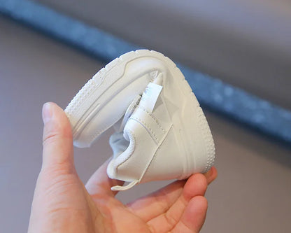 Baby & Kids Spring Autumn White Sneakers — Soft Sole Anti-Slip Casual Sport Shoes for Toddlers