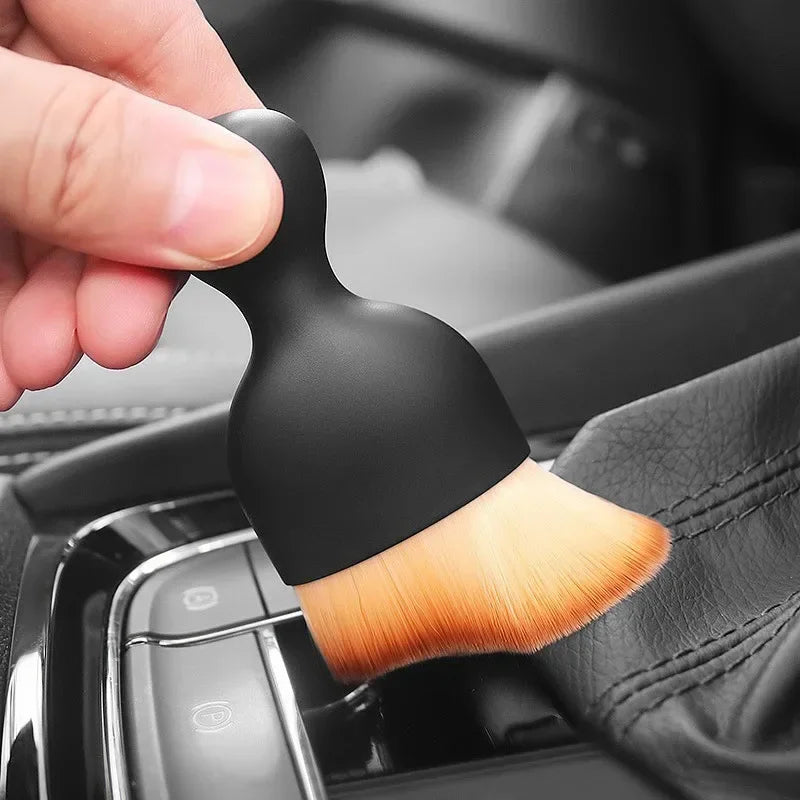 Car Interior Cleaning Brush – Soft Auto Center Console & Air Outlet Brush with Shell, Crevice Dust Removal Detail Brush