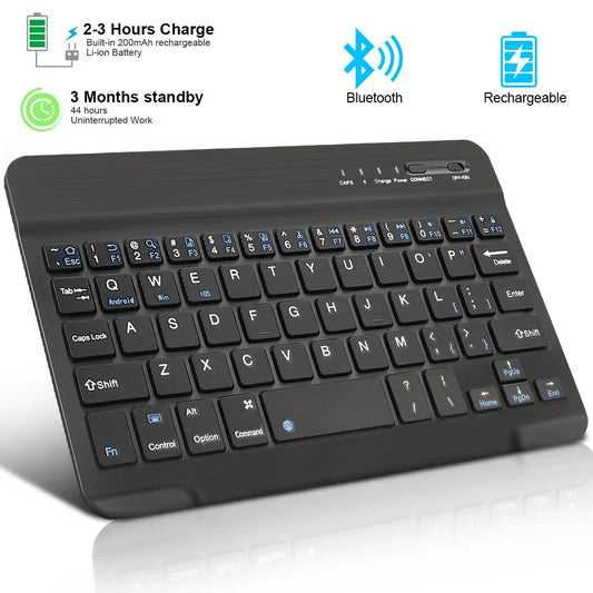 Bluetooth Wireless Mini Keyboard – Rechargeable Gaming Keyboard for Laptop, Tablet, Phone, iPad (Android & iOS, Windows)