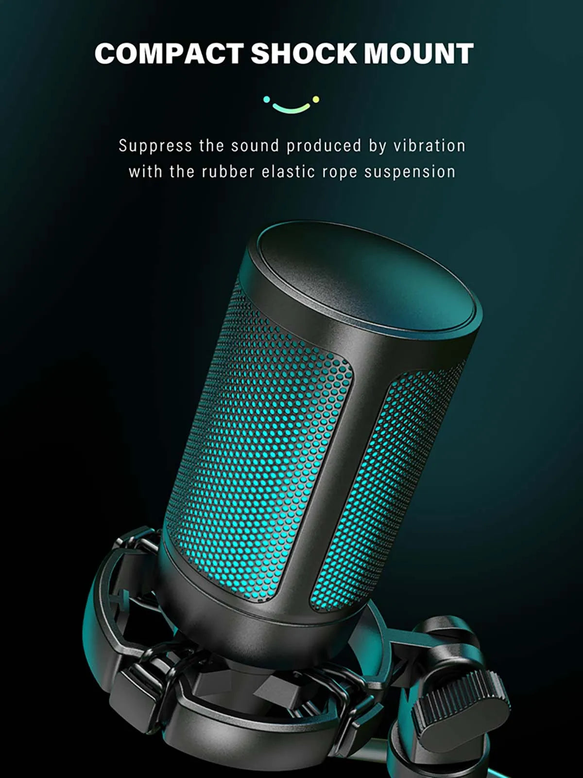 FIFINE AmpliGame A2 RGB USB Gaming Microphone with Mute Touch, Condenser Mic with Tripod for PC PS4 PS5 Laptop Streaming