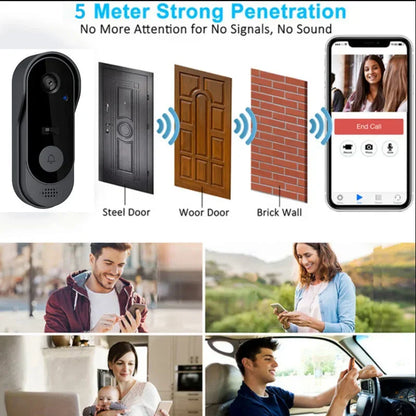 Tuya Smart WiFi Video Doorbell with Camera – Wireless HD Outdoor Security Intercom with Night Vision & Phone Access