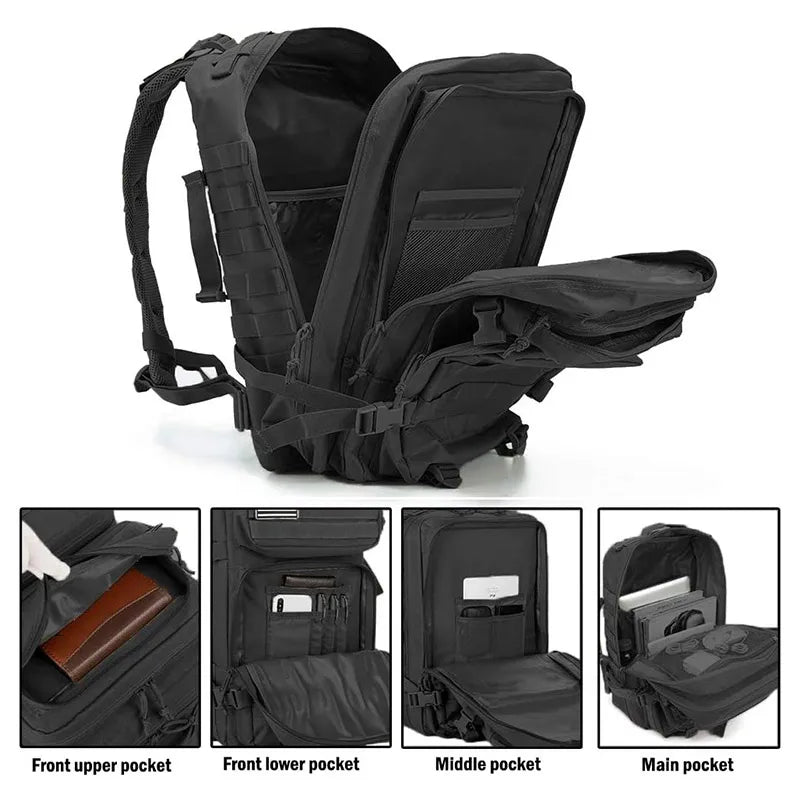 50L Army Military Tactical Backpack | Men's Travel Rucksack | Large Capacity Waterproof Outdoor Sports Bag
