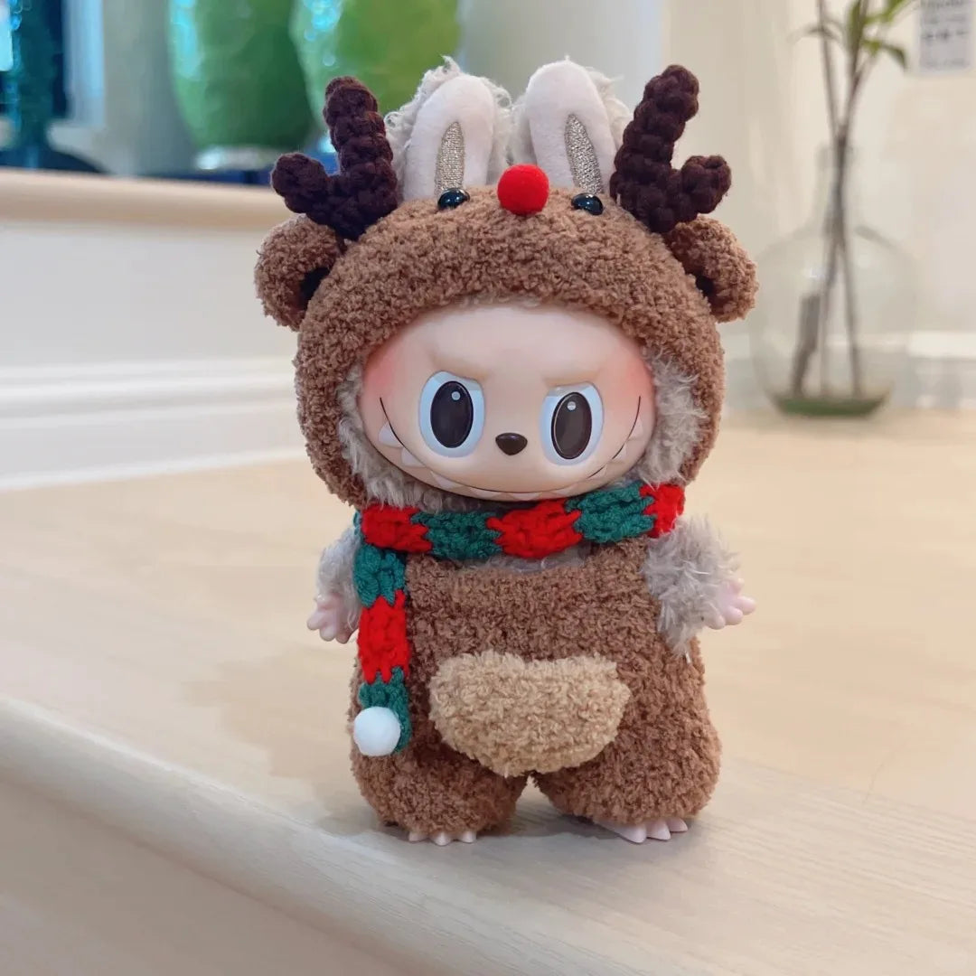 Labubu 17cm Heartbeat Macaron Monkey Toy – Stand-Up Dress-Up Jacket & Pants Suit