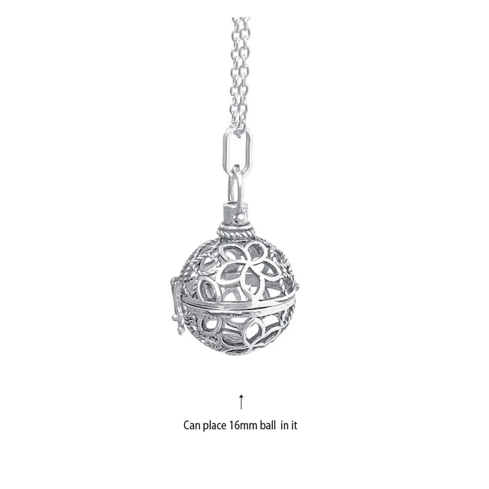 Vintage Mexico Angel Ball Chime Necklace – Antique Locket Aromatherapy Essential Oil Diffuser