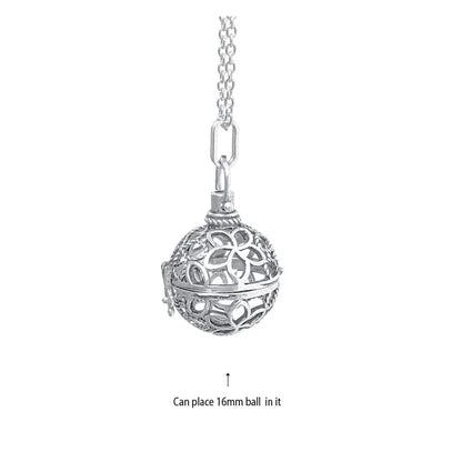 Vintage Mexico Angel Ball Chime Necklace – Antique Locket Aromatherapy Essential Oil Diffuser