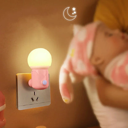 LED Night Light with EU/US Plug – 2-Color Dimmer, Eye Protection, Baby Nursing, Sleep, Reading, Living Room Lamp