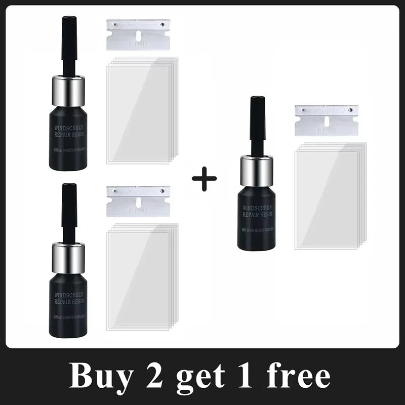 Car Glass Repair Kit – Windshield Crack & Scratch Removal Set for Cars, Trucks & Motorcycles Window Restoration Tool Kit