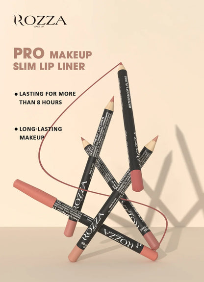 Rozza Waterproof Lip Liner Pencil Set – Weightless, Precise Matte Liner with Soft, Blendable Texture
