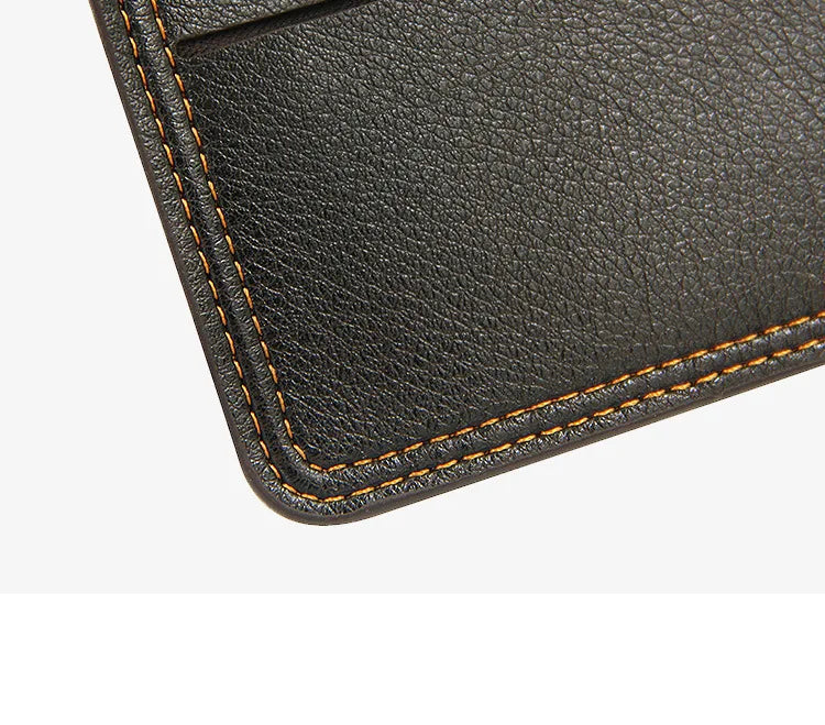 Men's Short Bifold Wallet – Slim Faux Leather Business Card Holder, Billfold Purse Clutch for ID & Credit Cards