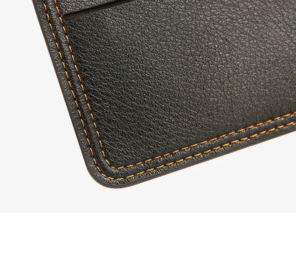 Men's Short Bifold Wallet – Slim Faux Leather Business Card Holder, Billfold Purse Clutch for ID & Credit Cards