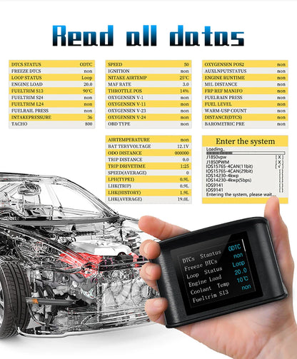 P10 Pro Head-Up Display – On-Board OBD2 Computer with Digital Speedometer, Mileage, Temperature & Driving Data Gauge