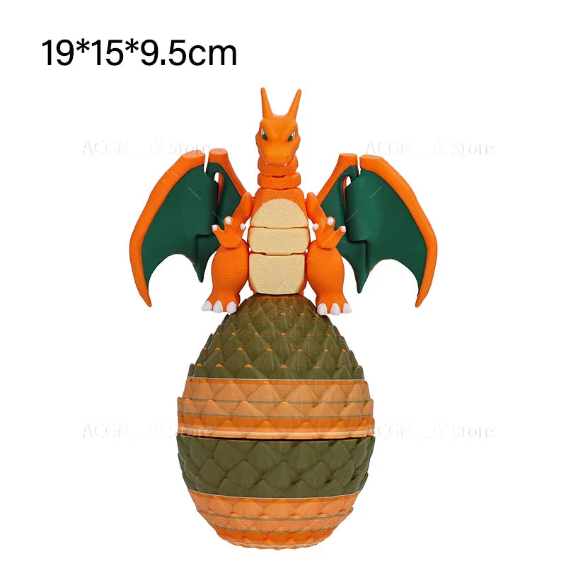 3D Printed Mega Charizard X Figure — Anime Dragon Egg Action Model Toy