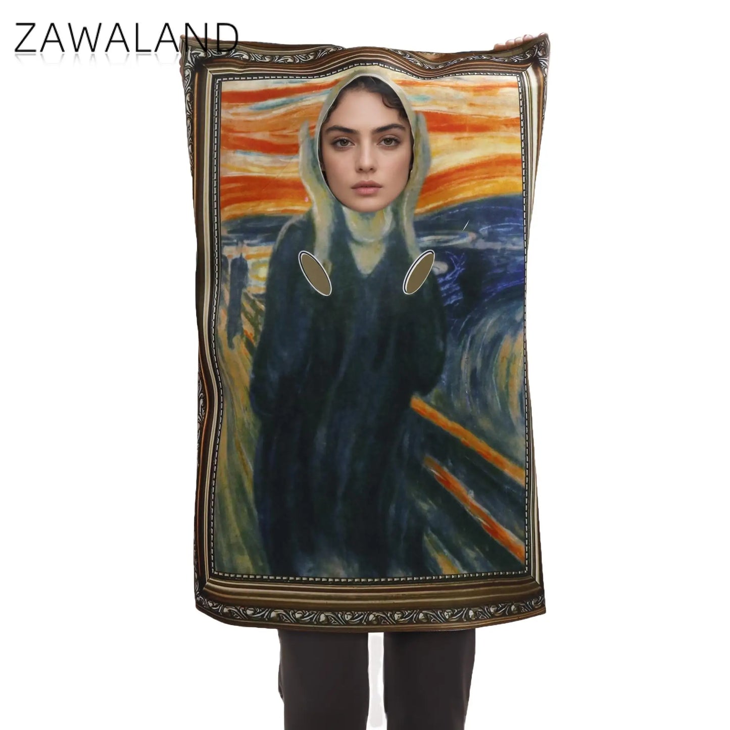 Mona Lisa & The Scream Art Cosplay Costume - Funny Halloween Carnival Sponge Suit for Adults & Kids
