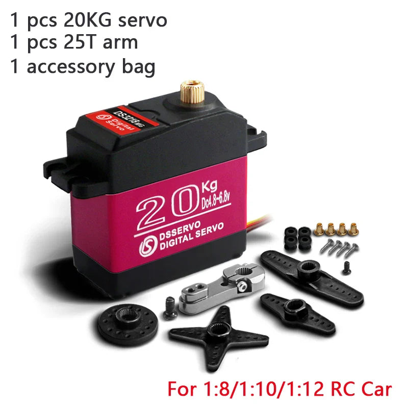 Waterproof High-Speed Digital Servo – 20kg-40kg Metal Gear RC Servo for 1/8 & 1/10 Scale Baja Cars