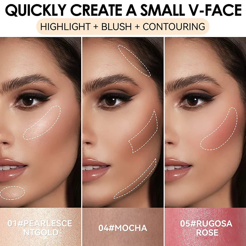 Face Pearl Stone Highlighter Stick – Long-Lasting Contour & Brightening Cheek Illuminator Makeup