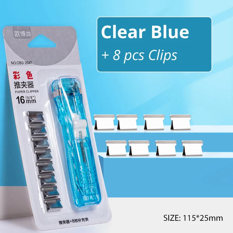 Mini Traceless Reusable Hand Clamp Stapler – Paper Binder & Book File Binding Tool for Office, School & Student Supplies