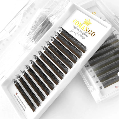 CoMango Faux Mink Eyelashes Extensions – 1D/2D/Y, C/D Curl Natural Russian Volume Soft PBT Lashes