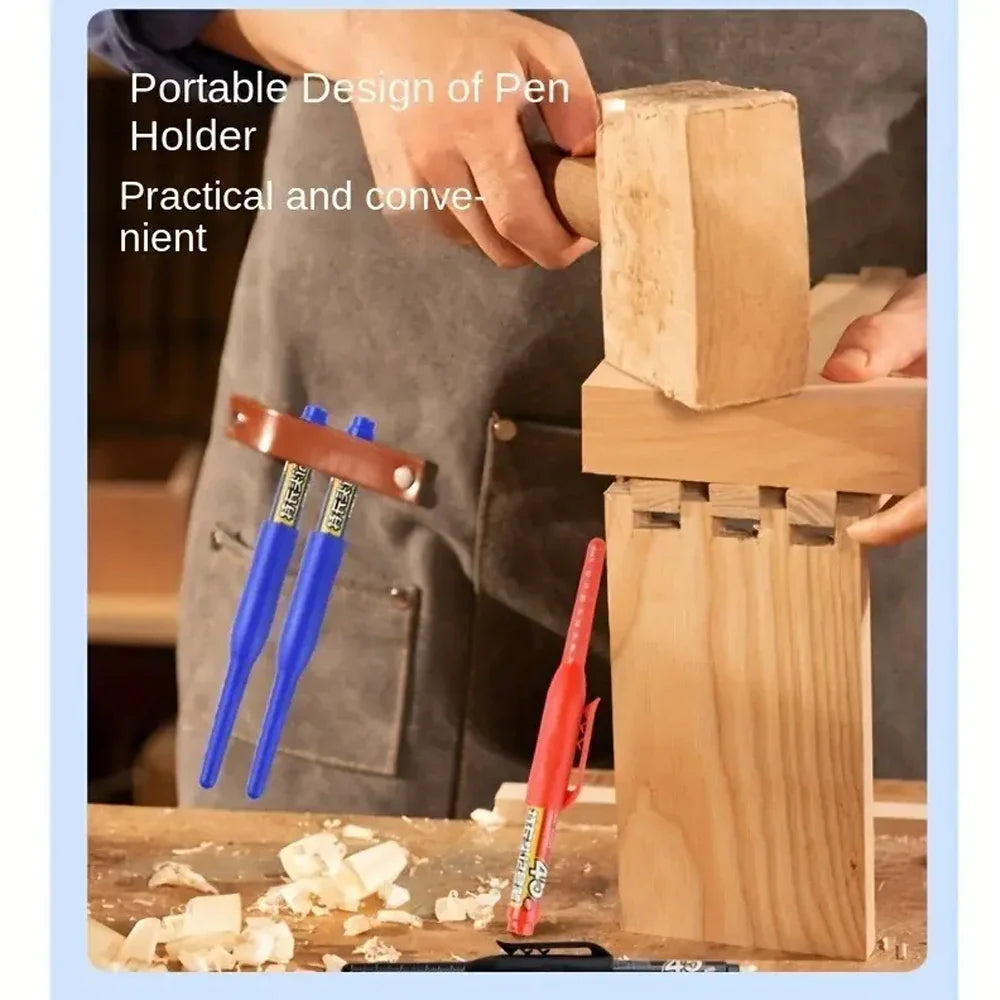 Carpenter Marker Pens — 45mm Long Nib Head, Hole Marker for Woodworking, 100-1PCS White/Black/Blue/Red Hand Tools