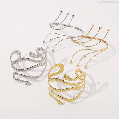 Lacteo Geometric Twisted Upper Arm Cuff Bracelet – Adjustable Water Drop Bangle for Women