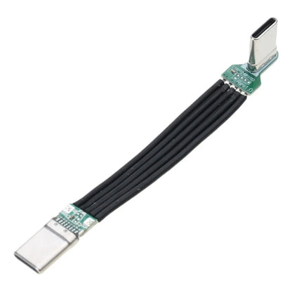 Flexible Flat Silicone USB-C to USB-C Cable – Left/Right Angled, 60W Fast Charging, 480Mbps Data Transfer for Camera & Phones