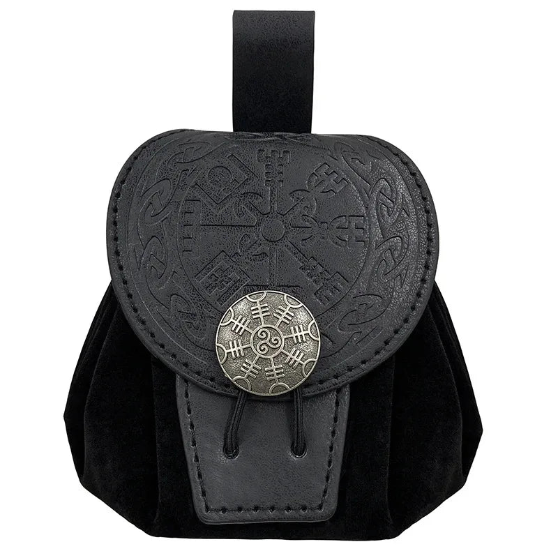 Steampunk PU Leather Fanny Pack for Men – Medieval Cosplay Waist Bag, Coin Purse, Hip Belt Bag