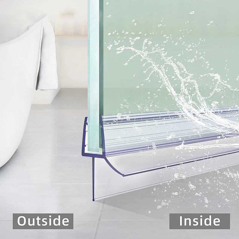 Shower Door Bottom Seal Strip – 4-6mm Frameless Glass Bathroom Door Sweep 50cm 2pcs