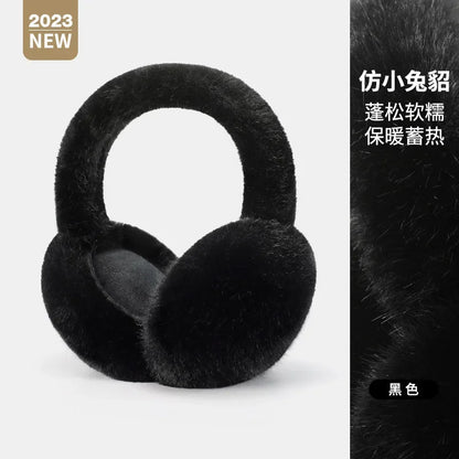 Soft Plush Ear Warmers Winter Earmuffs for Women & Men - Solid Color Cold Protection Earflap Outdoor Ear Covers