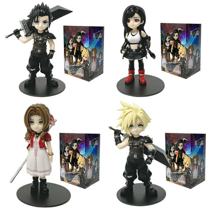 Anime 11-12cm Final Fantasy Figure Set – Cloud, Tifa, Aerith & Zack PVC Collectible Toy