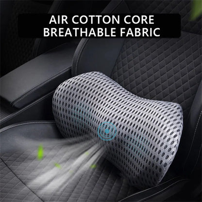 Breathable Memory Foam Lumbar Pillow — Car & Bed Cushion for Waist Support and Sleeping Comfort