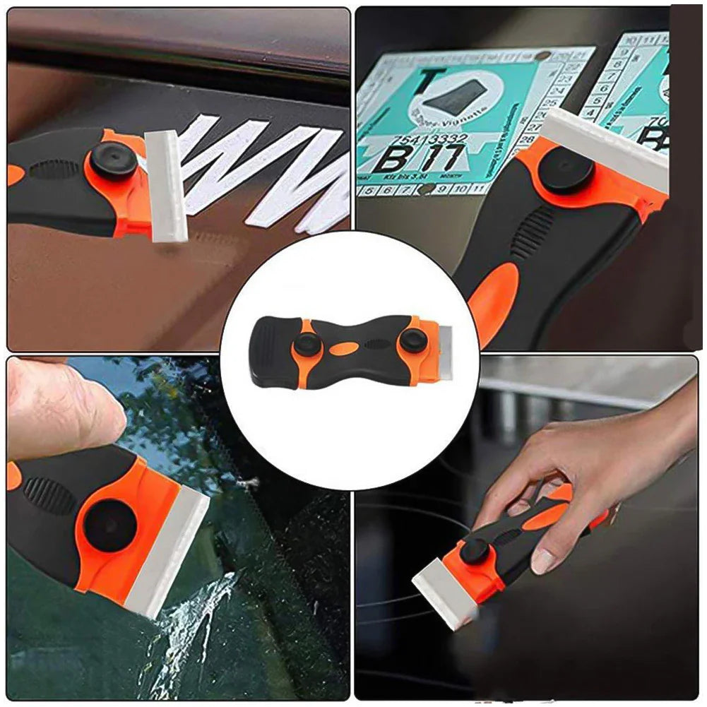 Multi-Purpose Scraper Blade Tool - Auto Film, Sticker, and Glue Remover - Razor Window Gap, Glass, Ceramic, and Home Car Cleaning Squeegee Knife