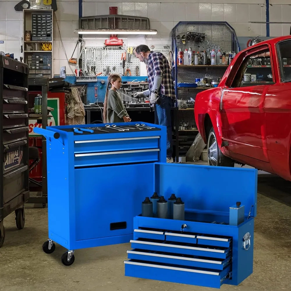 8-Drawer Rolling Tool Chest – Mobile Tool Box with Wheels, Garage Storage Cabinet