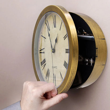 Secret Wall Clock with Hidden Compartment – Safe Box for Cash, Jewelry & Valuables (Home/Office Decoration)