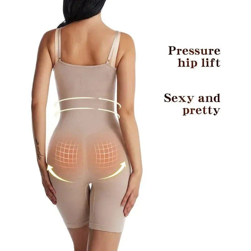 Seamless Women’s Bodysuit Shapewear – Butt Lifter & Waist Trainer with Strappy Back, Chest Enhancing Corset Underwear