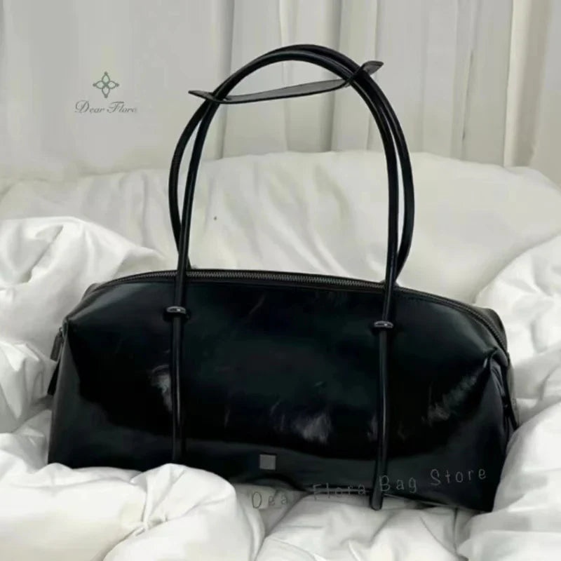 Y2K Women’s Bag — Large Capacity Boston Pillow Handbag, Spicy Girl Fashion Motorcycle Shoulder Tote Bag