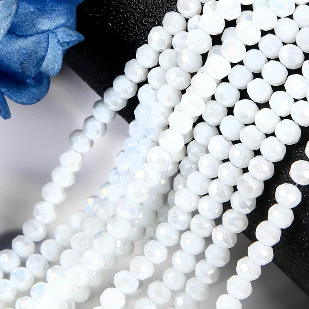 4mm/6mm/8mm Round Crystal Glass Beads – Faceted Spacer Loose Beads for DIY Jewelry Making & Needlework Craft Accessories