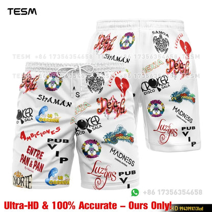 Men’s Lion Print Beach Shorts - Casual Summer Vacation & Sports Running Shorts